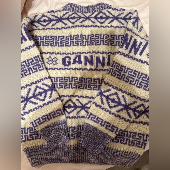 NWT GANNI 100% SWEATER PURPLE - Picture 3 of 3